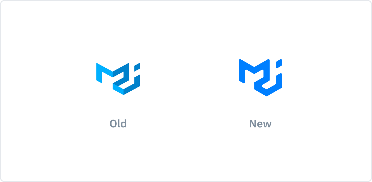 Side-by-side of the new and old logo